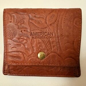 American Leather Co. Embossed Brown Key Holder